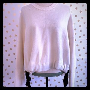 Zara Knit White Sweater with Black Bows.